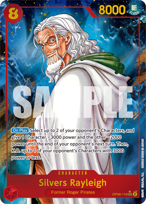 ALTERNATE ART Silvers Rayleigh OP08-118 - Secret Rare OP-08 Two Legends