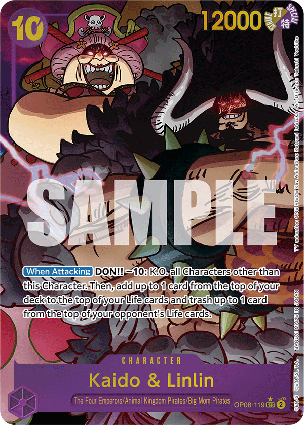 ALTERNATE ART Kaido & Linlin OP08-119 - Secret Rare OP-08 Two Legends