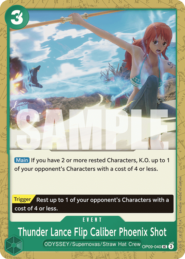 Thunder Lance Flip Caliber Phoenix Shot OP09-040 - Uncommon OP-09 Emperors in the New World