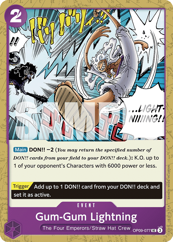 Gum-Gum Lightning OP09-077 - Uncommon OP-09 Emperors in the New World