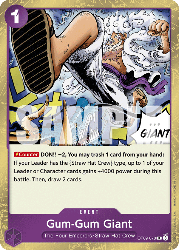 Gum-Gum Giant OP09-078 - Rare OP-09 Emperors in the New World