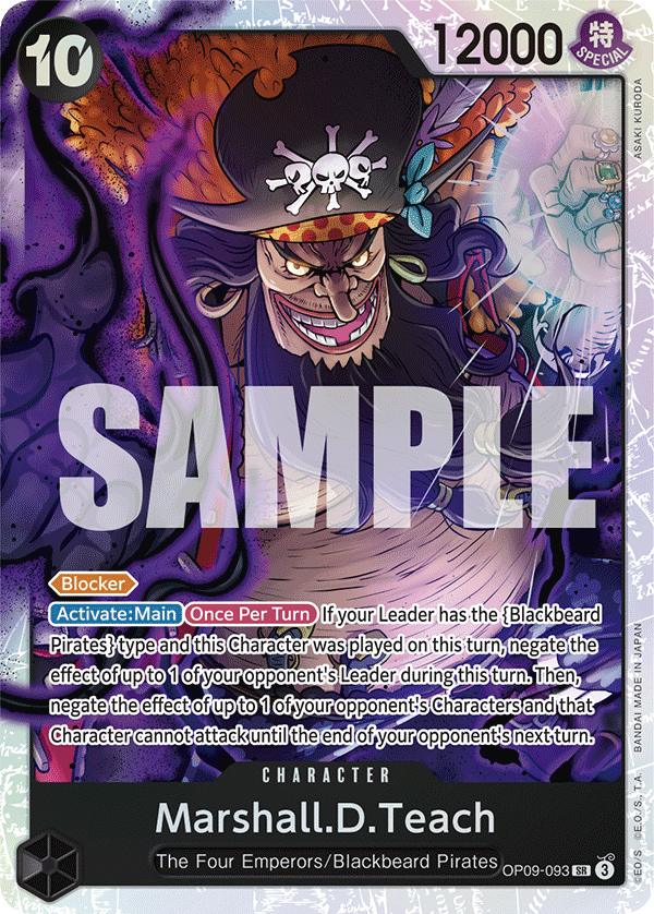op 09 rare cards OP09-093 - Marshall.D.Teach (093)