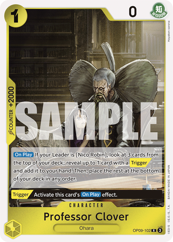 Professor Clover OP09-102 - Rare OP-09 Emperors in the New World