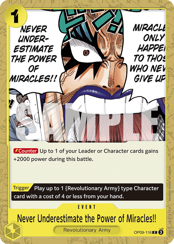 Never Underestimate the Power of Miracles!! OP09-116 - Common OP-09 Emperors in the New World