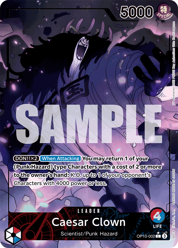[ALTERNATE ART] Caesar Clown (002) (Parallel) OP10-002 -  L OP-10 Royal Blood
