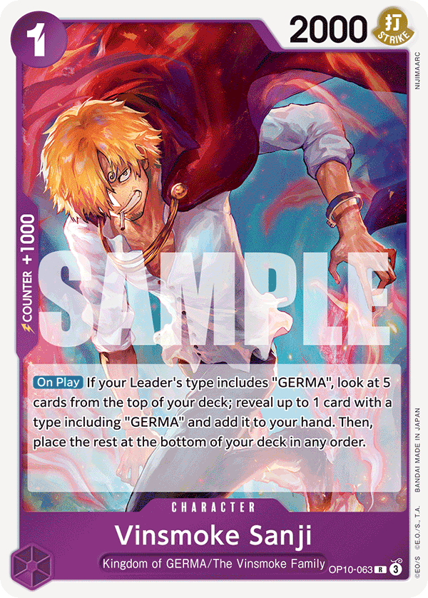 Vinsmoke Sanji OP10-063 -  Rare OP-10 Royal Blood
