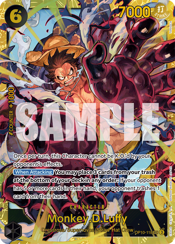 Monkey.D.Luffy (118) OP10-118 - Secret Rare OP-10 Royal Blood Cherry Collectables Monkey.D.Luffy (118) OP10-118 - Secret Rare OP-10 Royal Blood Cherry Collectables