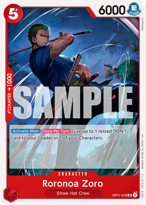 Roronoa Zoro OP11-016 - Uncommon OP-11 A Fist of Divine Speed