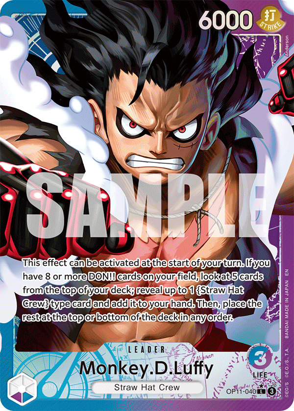 [ALTERNATE ART] Monkey.D.Luffy (040)  OP11-040 - L OP-11 A Fist of Divine Speed