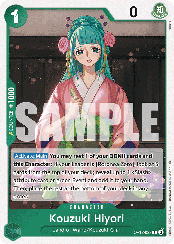 Kouzuki Hiyori OP12-028 - Rare OP-12 Legacy of the Master