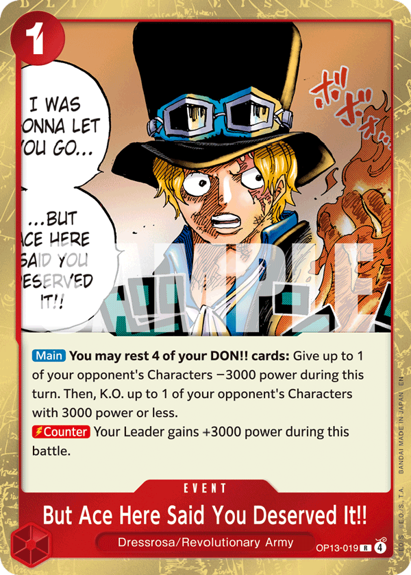 But Ace Here Said You Deserved It!! OP13-019 - Rare OP-13 Carrying On His Will