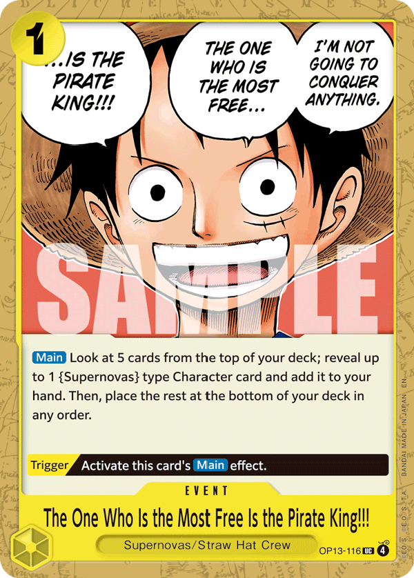 The One Who Is the Most Free Is the Pirate King!!! OP13-116 - Uncommon OP-13 Carrying On His Will