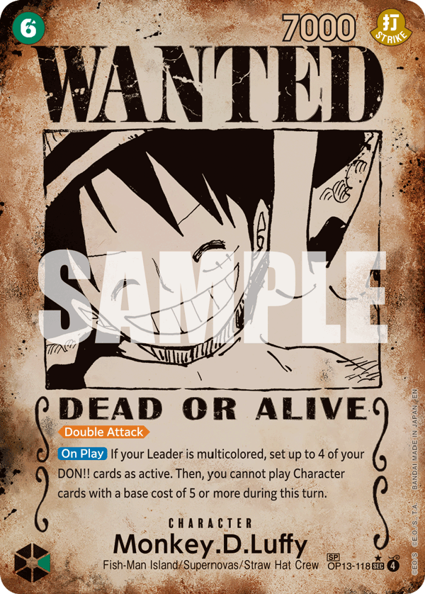 [WANTED POSTER] Monkey.D.Luffy (118) OP13-118 -  OP-13 Carrying On His Will
