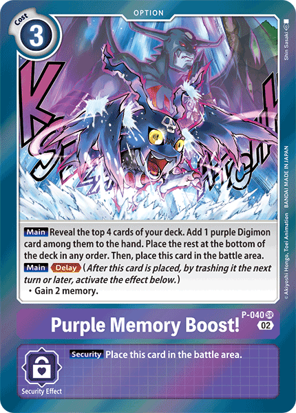 Purple Memory Boost Rb01 P-040 - Promo Rb01 Resurgence Booster