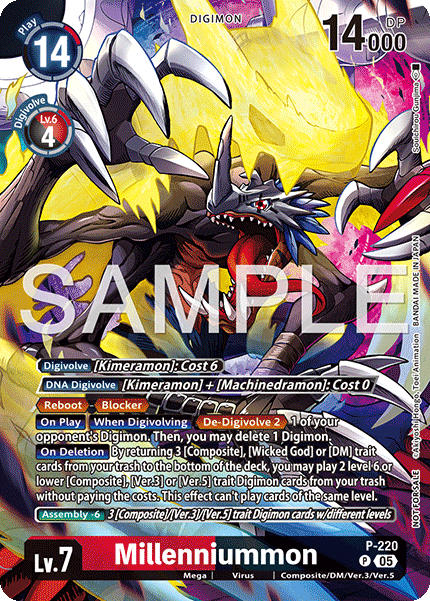 Millenniummon (P-220) Digimon Time Stranger Box Topper Promo