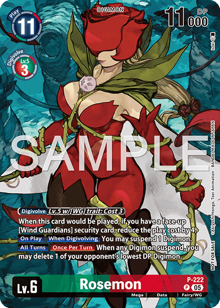 Rosemon (P-222) Digimon Time Stranger Box Topper Promo