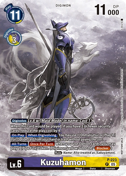 Kuzuhamon (P-223) Digimon Time Stranger Box Topper Promo