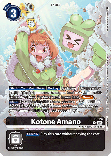 Kotone Amano (P-224) Digimon Time Stranger Box Topper Promo