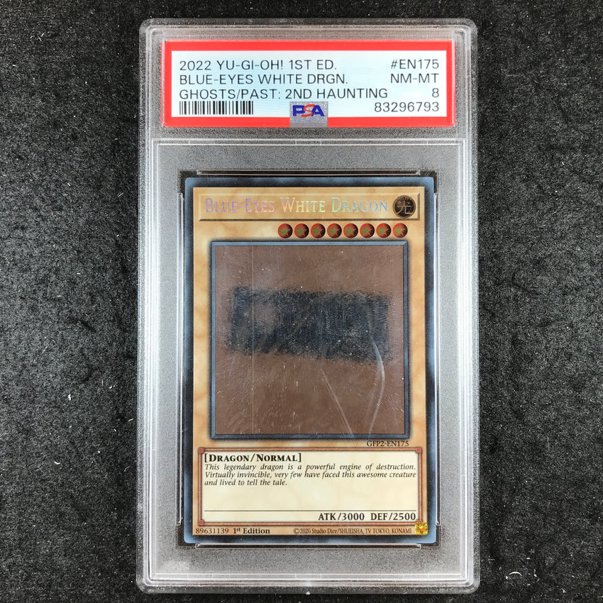 PSA 8 Blue-Eyes White Dragon - GFP2-EN175 - Ghost Rare 1st Edition 793-Cherry Collectables