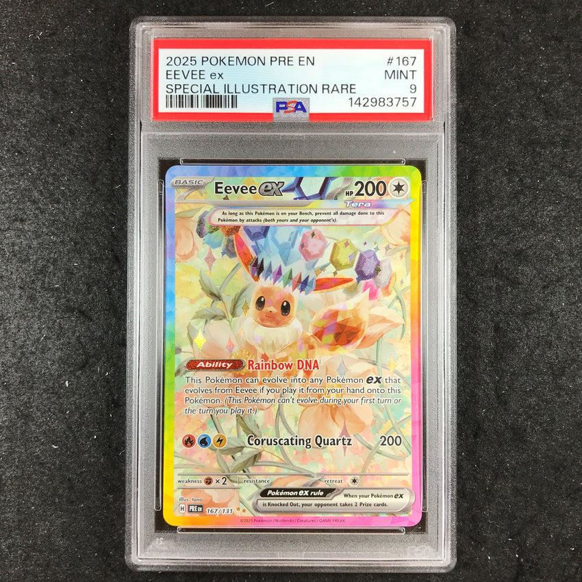 PSA 9 Eevee ex - 167/131 - Pokemon Prismatic Evolutions Special Illustration Rare 757-Cherry Collectables