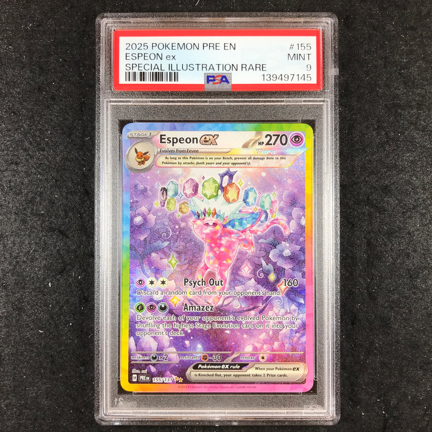 PSA 9 Espeon ex - 155/131 - Pokemon Prismatic Evolutions Special Illustration Rare 145-Cherry Collectables