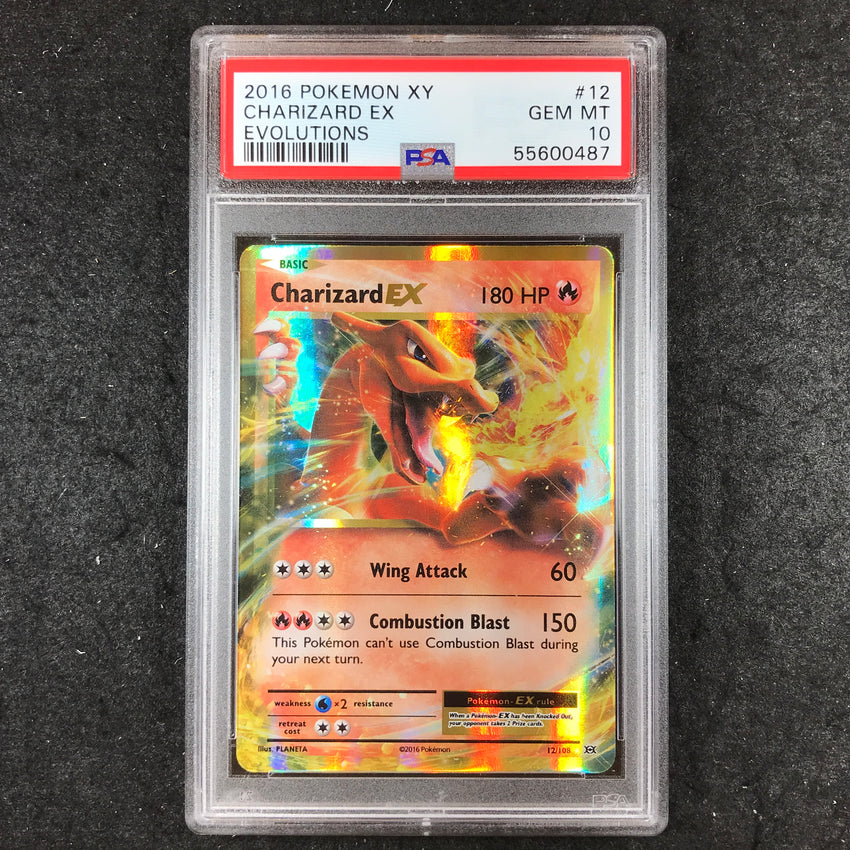 PSA 10 Charizard EX - 12/108 - Pokemon XY Evolutions 487-Cherry Collectables