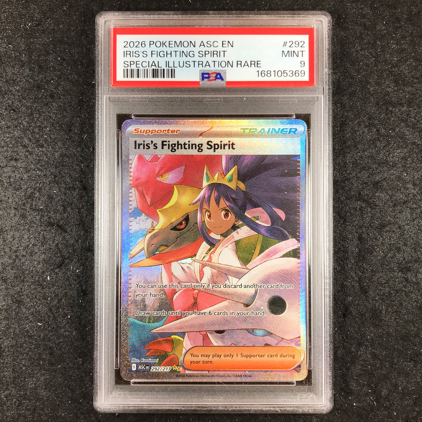PSA 9 Iris's Fighting Spirit - 292/217 - Ascended Heroes Special Illustration Rare 369-Cherry Collectables