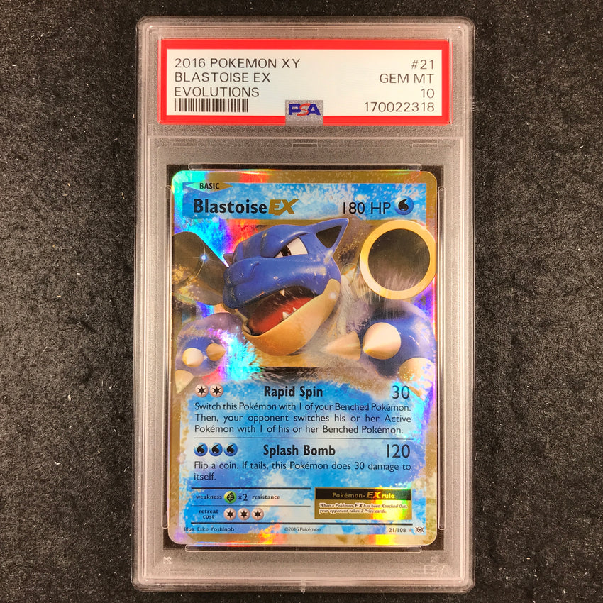 PSA 10 Blastoise ex - 21/108 - Pokemon XY Evolutions 318-Cherry Collectables