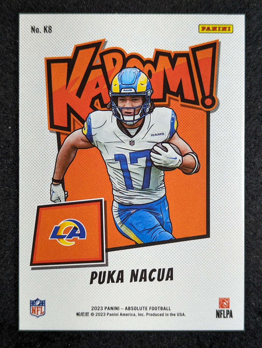 2023 Absolute Football Puka Nacua Rookie Kaboom Vertical No 8