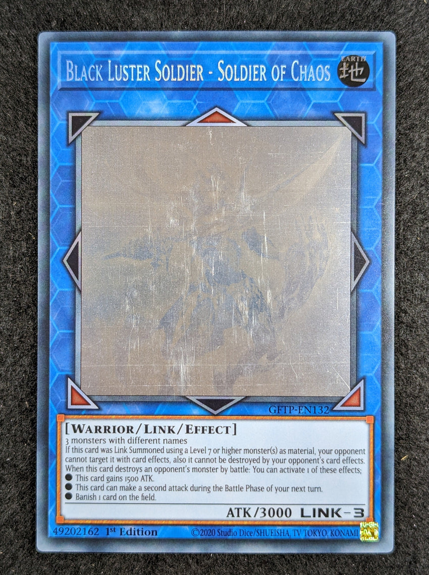 LIGHTLY PLAYED Black Luster Soldier - Soldier of Chaos - GFTP-EN132 - Ghost Rare 1st Edition