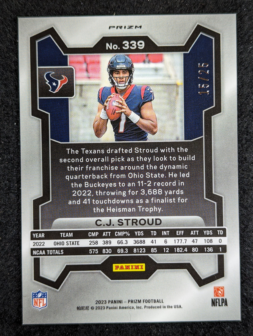2023 Prizm Football C.J. STROUD Rookie Navy Camo 15/25