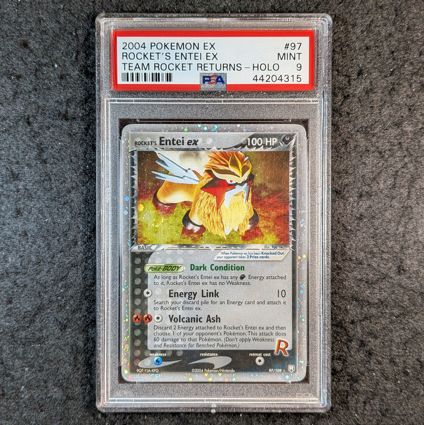 PSA 9 Rocket's Entei ex - 97/109 - Holo Team Rocket Returns 315