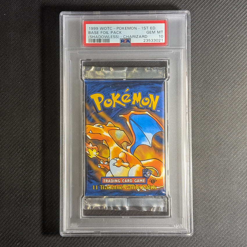 PSA 10 1999 Pokemon Base Set Booster Pack - 1st Edition Shadowless WotC 021