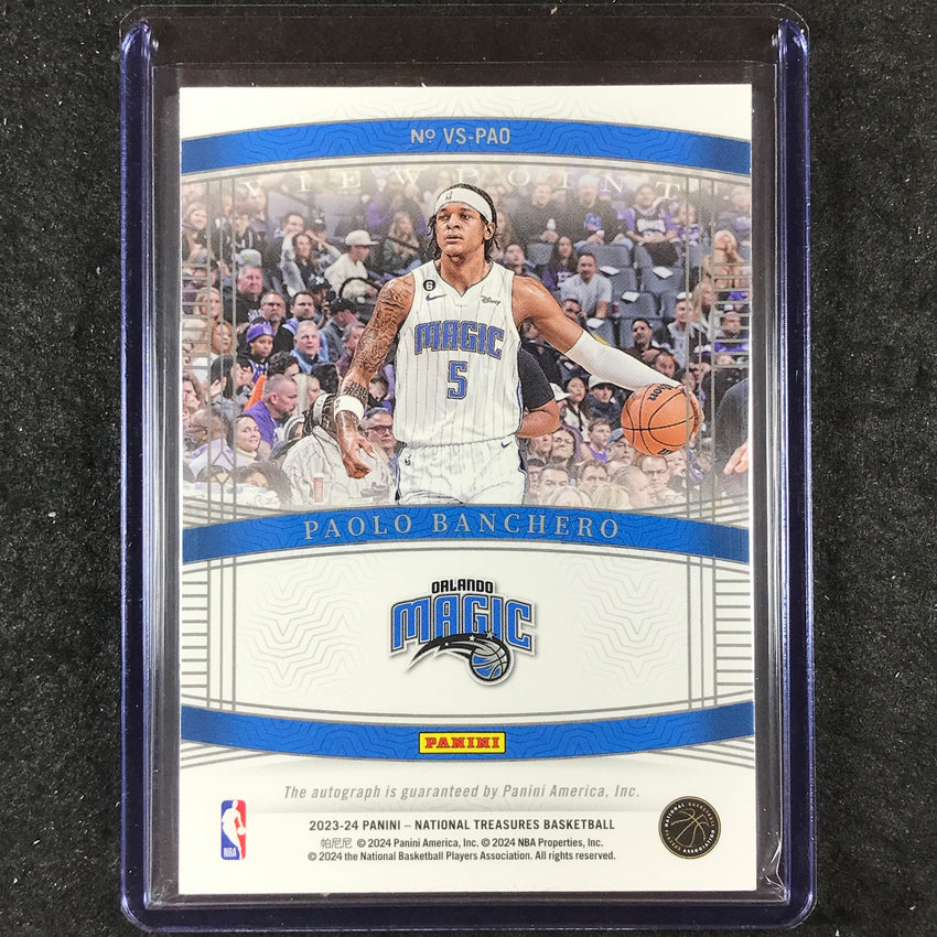 2023-24 National Treasures PAOLO BANCHERO Viewpoint Signatures Auto Green 4/5
