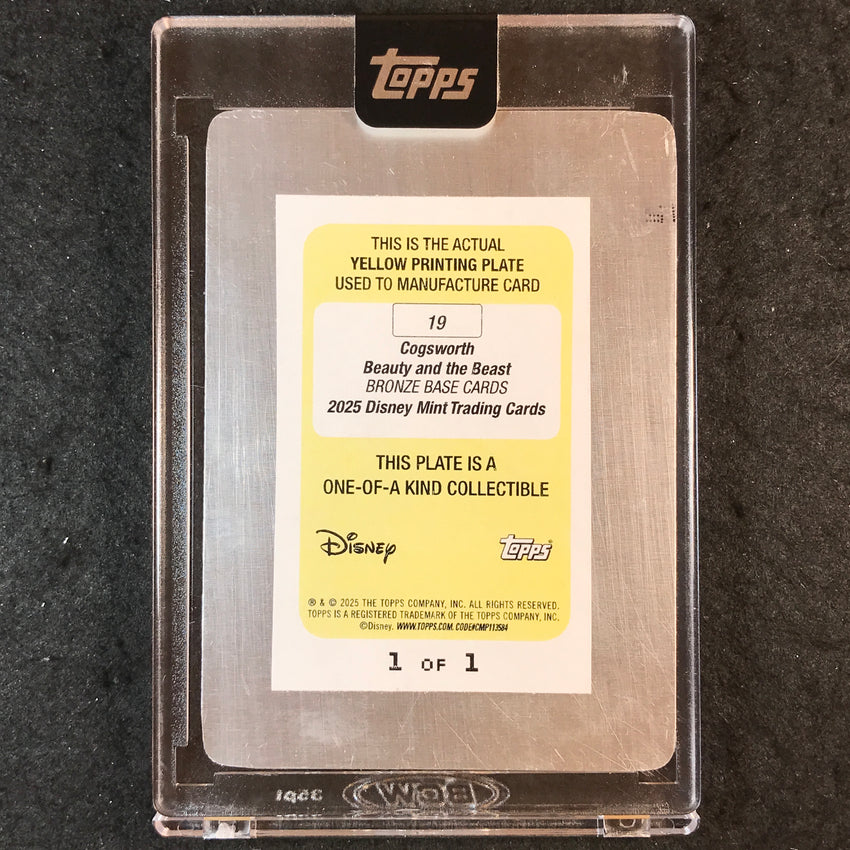 2025 Topps Disney Mint COGSWORTH Bronze Base Yellow Printing Plate 1/1 #19