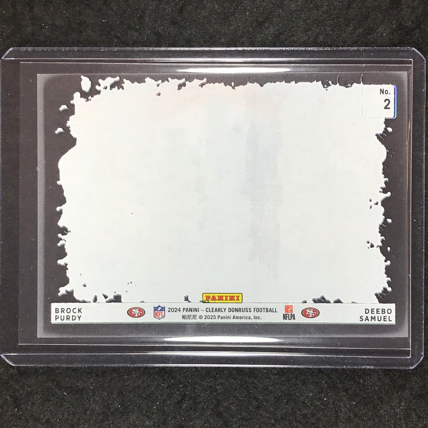 2024 Clearly Donruss Football BROCK PURDY DEEBO SAMUEL Downtown Duos SSP #2