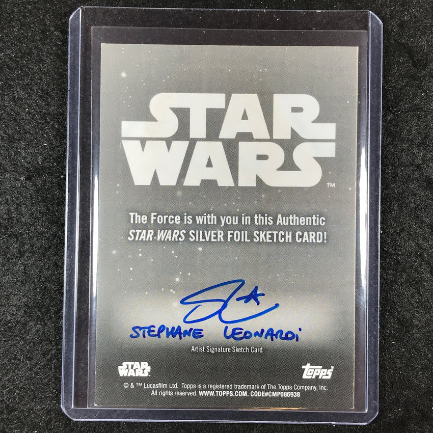 2024 Star Wars Chrome Galaxy QUARREN Sketch Silver Foil 1/1 STEPHANE LEONARDI