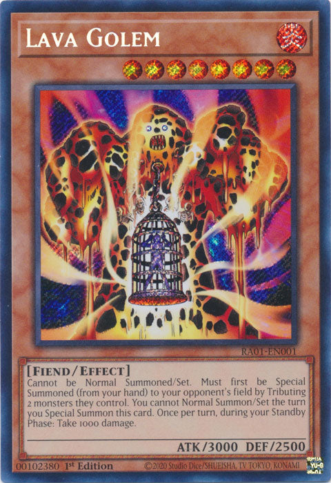 RA01-EN001 - Lava Golem Secret Rare 1st Edition