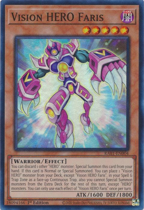 RA01-EN004 - Vision HERO Faris Super Rare 1st Edition