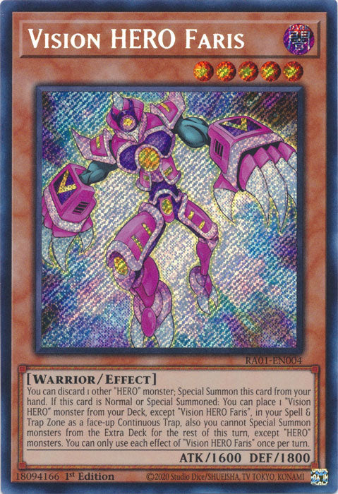 RA01-EN004 - Vision HERO Faris Secret Rare 1st Edition