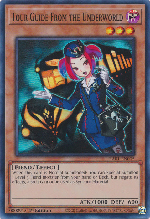 RA01-EN005 - Tour Guide From the Underworld Super Rare 1st Edition