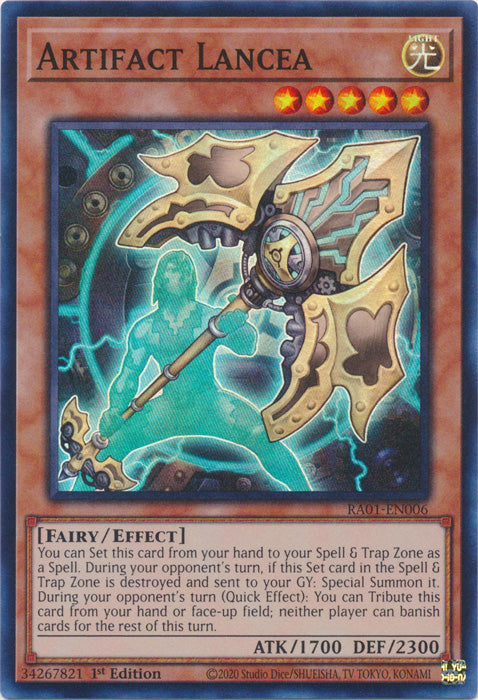 RA01-EN006 - Artifact Lancea Super Rare 1st Edition