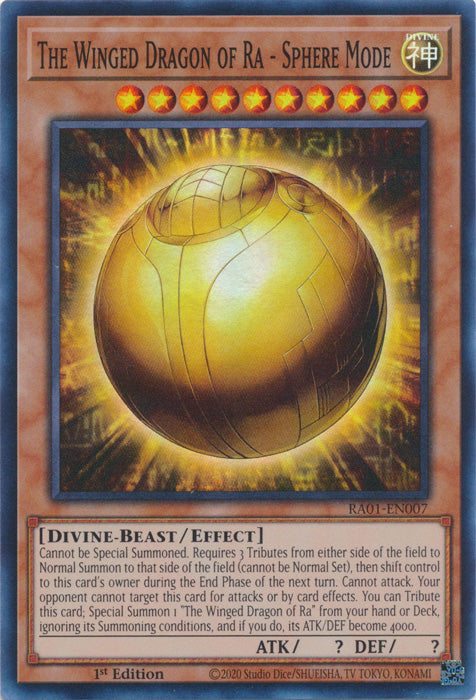 RA01-EN007 - The Winged Dragon of Ra - Sphere Mode Super Rare 1st Edition