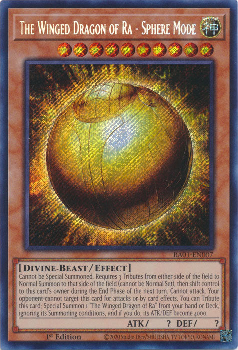 RA01-EN007 - The Winged Dragon of Ra - Sphere Mode Secret Rare 1st Edition
