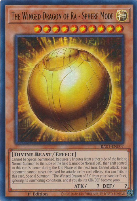 RA01-EN007 - The Winged Dragon of Ra - Sphere Mode Ultra Rare 1st Edition