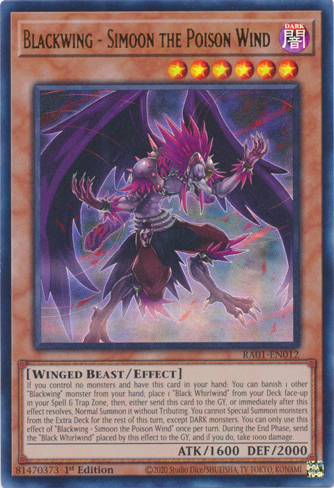 RA01-EN012 - Blackwing - Simoon the Poison Wind Ultra Rare 1st Edition