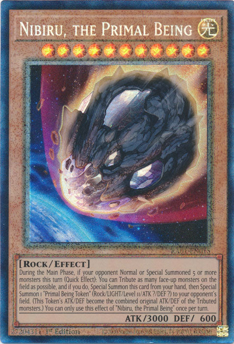 [COLLECTOR'S RARE] Nibiru The Primal Being - RA01-EN015 - 1st Edition