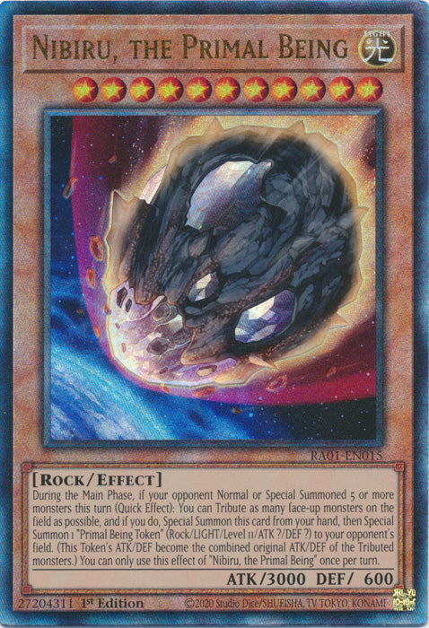 [ULTIMATE RARE] Nibiru The Primal Being - RA01-EN015 - 1st Edition