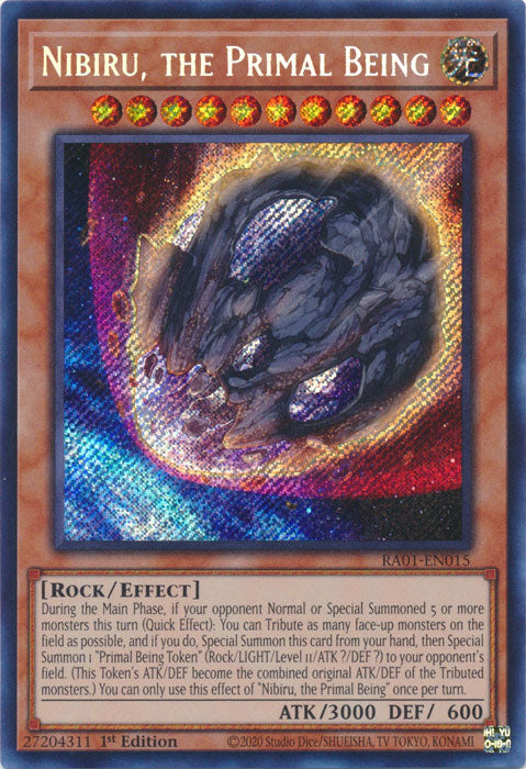 RA01-EN015 - Nibiru, the Primal Being Secret Rare 1st Edition
