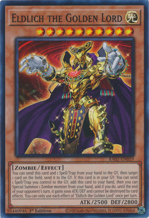 RA01-EN019 - Eldlich the Golden Lord (Alternate Art) Super Rare 1st Edition